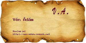Vén Ádám névjegykártya